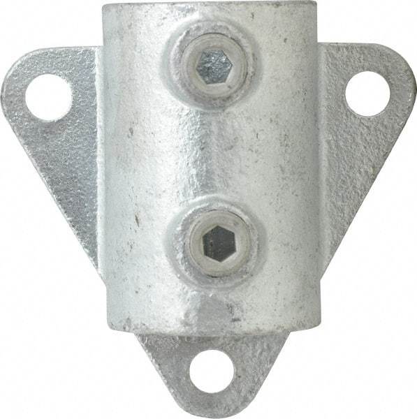 Kee - 1-1/4" Pipe, Wall Mount Flange, Malleable Iron Flange Pipe Rail Fitting - Galvanized Finish - Industrial Tool & Supply