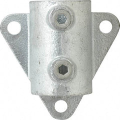Kee - 1-1/4" Pipe, Wall Mount Flange, Malleable Iron Flange Pipe Rail Fitting - Galvanized Finish - Industrial Tool & Supply