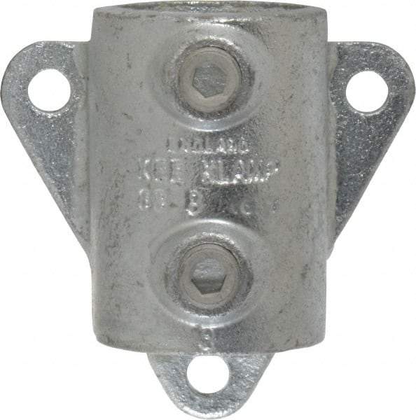 Kee - 1-1/2" Pipe, Wall Mount Flange, Malleable Iron Flange Pipe Rail Fitting - Galvanized Finish - Industrial Tool & Supply
