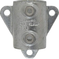 Kee - 1-1/2" Pipe, Wall Mount Flange, Malleable Iron Flange Pipe Rail Fitting - Galvanized Finish - Industrial Tool & Supply