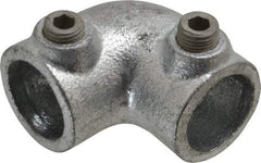 Kee - 3/4" Pipe, 90° Elbow, Malleable Iron Elbow Pipe Rail Fitting - Galvanized Finish - Industrial Tool & Supply