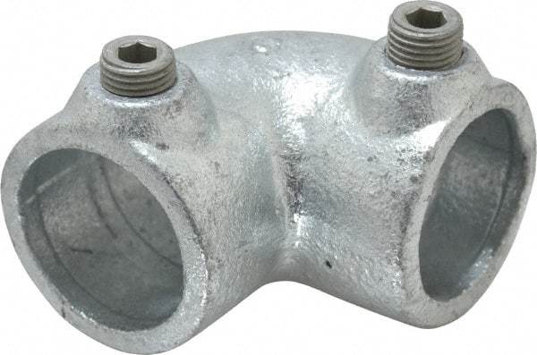 Kee - 1" Pipe, 90° Elbow, Malleable Iron Elbow Pipe Rail Fitting - Galvanized Finish - Industrial Tool & Supply