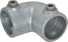 Kee - 1-1/4" Pipe, 90° Elbow, Malleable Iron Elbow Pipe Rail Fitting - Galvanized Finish - Industrial Tool & Supply
