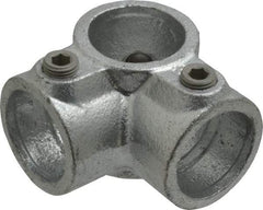 Kee - 1" Pipe, Side Outlet Tee, Malleable Iron Tee Pipe Rail Fitting - Galvanized Finish - Industrial Tool & Supply