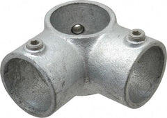 Kee - 2" Pipe, 90° Two Socket Tee, Malleable Iron Tee Pipe Rail Fitting - Galvanized Finish - Industrial Tool & Supply