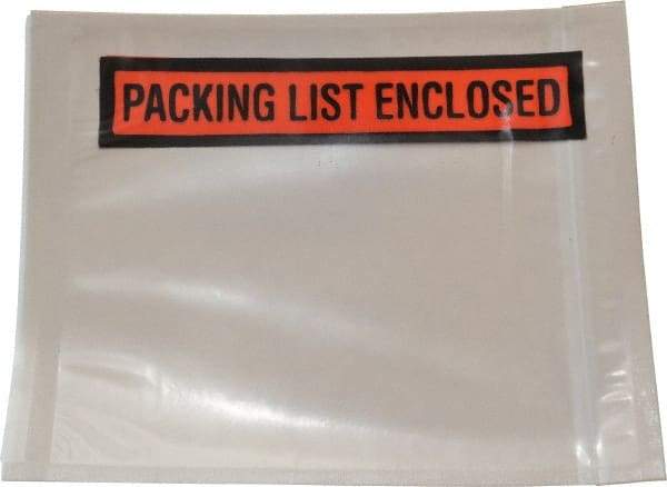 Nifty Products - 1,000 Piece, 5-1/2" Long x 4-1/2" Wide, Envelope - Packing List Enclosed, Clear - Industrial Tool & Supply