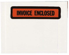 Nifty Products - 1,000 Piece, 5-1/2" Long x 4-1/2" Wide, Envelope - Invoice Enclosed, Clear - Industrial Tool & Supply