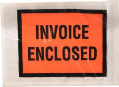 Nifty Products - 1,000 Piece, 5-1/2" Long x 4-1/2" Wide, Envelope - Invoice Enclosed, Orange Full Faced - Industrial Tool & Supply