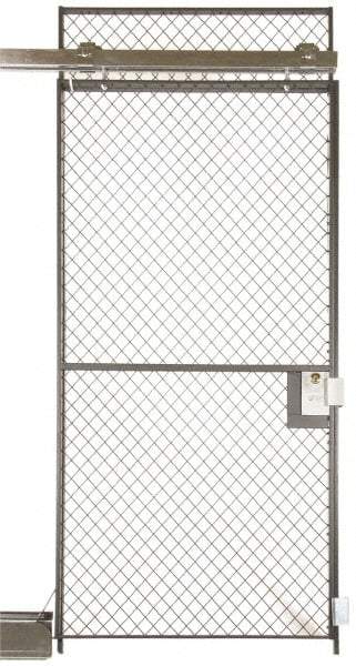 Folding Guard - 5' Wide x 8' High, Sliding Door for Temporary Structures - Woven Wire - Industrial Tool & Supply