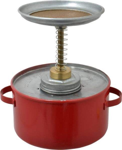 Eagle - 1 Quart Capacity, 8 Inch High x 6-1/4 Inch Diameter, Galvanized Steel Plunger Can - 5-1/4 Inch Dasher Diameter, Red, Approval Listing/Regulation FM - Industrial Tool & Supply