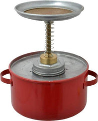 Eagle - 1 Quart Capacity, 8 Inch High x 6-1/4 Inch Diameter, Galvanized Steel Plunger Can - 5-1/4 Inch Dasher Diameter, Red, Approval Listing/Regulation FM - Industrial Tool & Supply