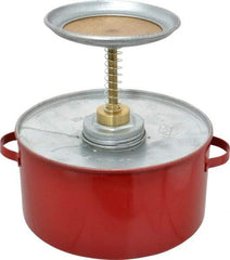 Eagle - 2 Quart Capacity, 8-1/2 Inch High x 8 Inch Diameter, Galvanized Steel Plunger Can - 5-1/4 Inch Dasher Diameter, Red, Approval Listing/Regulation FM - Industrial Tool & Supply