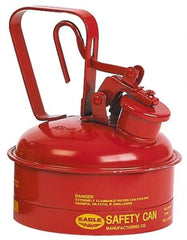 Eagle - 2 Qt Galvanized Steel Type I Safety Can - 8-3/4" High x 6-3/4" Diam, Red with Yellow - Industrial Tool & Supply