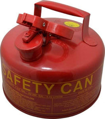 Eagle - 1 Gal Galvanized Steel Type I Safety Can - 10" High x 9" Diam, Red with Yellow - Industrial Tool & Supply