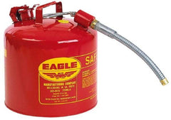 Eagle - 5 Gal Galvanized Steel Type II Safety Can - 13-1/2" High x 12-1/2" Diam, Red with Yellow - Industrial Tool & Supply