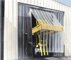 Aleco - 14' Door Width x 14' Door Height Vinyl Smooth Strip Door Kit - 16" Strip Width x 0.16" Strip Thickness, Clear, 75% Overlap - Industrial Tool & Supply