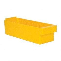 Quantum Storage - 17-5/8" Deep, Yellow High-Impact Polystyrene Drawer Bin - 4-5/8" High x 5-9/16" Wide x 17-5/8" Long - Industrial Tool & Supply