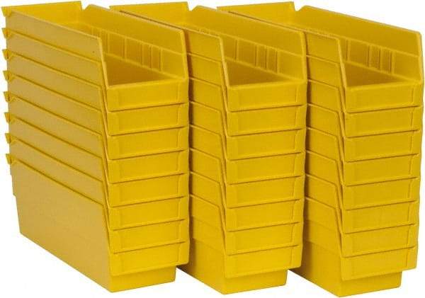 Akro-Mils - 11-5/8" Deep, Yellow Hopper Shelf Bin - 4" High x 4-1/8" Wide x 11-5/8" Long - Industrial Tool & Supply