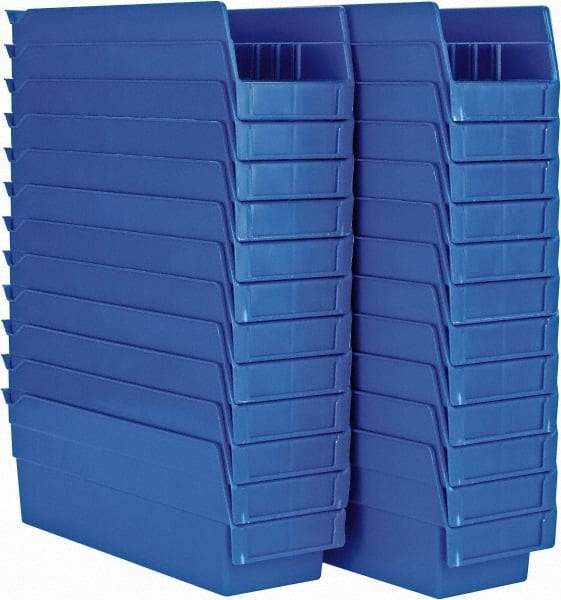 Akro-Mils - 11-5/8" Deep, Blue Hopper Shelf Bin - 4" High x 4-1/8" Wide x 11-5/8" Long - Industrial Tool & Supply