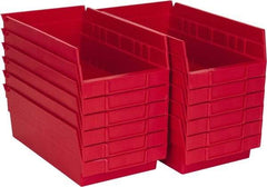 Akro-Mils - 11-5/8" Deep, Red Hopper Shelf Bin - 4" High x 6-5/8" Wide x 11-5/8" Long - Industrial Tool & Supply