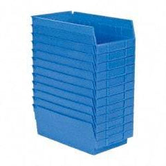 Akro-Mils - 11-5/8" Deep, Blue Hopper Shelf Bin - 4" High x 6-5/8" Wide x 11-5/8" Long - Industrial Tool & Supply