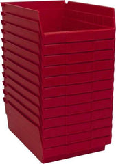 Akro-Mils - 11-5/8" Deep, Red Hopper Shelf Bin - 4" High x 8-3/8" Wide x 11-5/8" Long - Industrial Tool & Supply