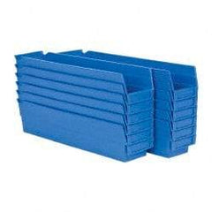 Akro-Mils - 17-7/8" Deep, Blue Hopper Shelf Bin - 4" High x 4-1/8" Wide x 17-7/8" Long - Industrial Tool & Supply