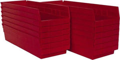 Akro-Mils - 17-7/8" Deep, Red Hopper Shelf Bin - 4" High x 6-5/8" Wide x 17-7/8" Long - Industrial Tool & Supply