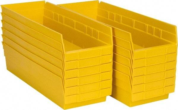 Akro-Mils - 17-7/8" Deep, Yellow Hopper Shelf Bin - 4" High x 6-5/8" Wide x 17-7/8" Long - Industrial Tool & Supply