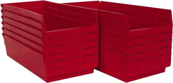 Akro-Mils - 17-7/8" Deep, Red Hopper Shelf Bin - 4" High x 8-3/8" Wide x 17-7/8" Long - Industrial Tool & Supply