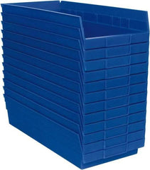 Akro-Mils - 17-7/8" Deep, Blue Hopper Shelf Bin - 4" High x 8-3/8" Wide x 17-7/8" Long - Industrial Tool & Supply