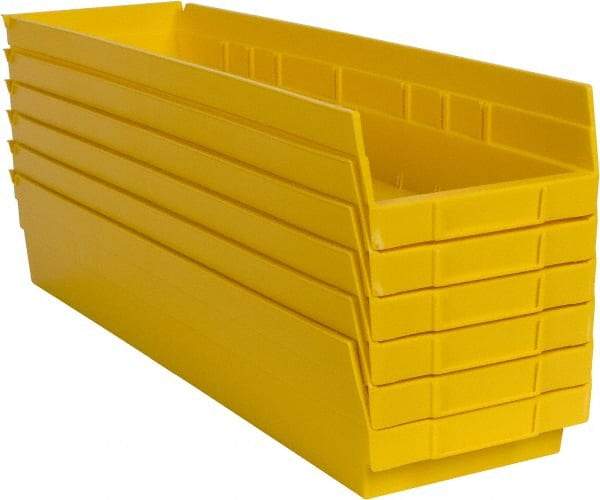 Akro-Mils - 23-5/8" Deep, Yellow Hopper Shelf Bin - 4" High x 6-5/8" Wide x 23-5/8" Long - Industrial Tool & Supply