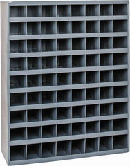 Durham - 72 Bin Bin Shelving Unit with Openings - 33-3/4 Inch Overall Width x 12 Inch Overall Depth x 42 Inch Overall Height, Gray Steel Bins - Industrial Tool & Supply