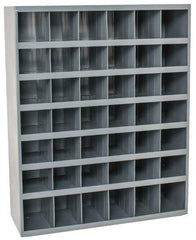 Durham - 42 Bin Bin Shelving Unit with Openings - 33-3/4 Inch Overall Width x 12 Inch Overall Depth x 42 Inch Overall Height, Gray Steel Bins - Industrial Tool & Supply
