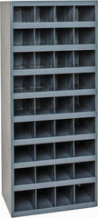 Durham - 36 Bin Bin Shelving Unit with Openings - 17-7/8 Inch Overall Width x 12 Inch Overall Depth x 42 Inch Overall Height, Gray Steel Bins - Industrial Tool & Supply