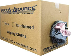 PRO-SOURCE - Reclaimed Poly/Cotton T-Shirt Rags - Assorted Colors, Poly/Cotton, Low Lint, 25 Lbs. at 4 to 6 per Pound, Box - Industrial Tool & Supply