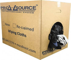 PRO-SOURCE - Reclaimed Cotton T-Shirt Rags - Assorted Colors, Polo, Low Lint, 50 Lbs. at 3 to 4 per Pound, Box - Industrial Tool & Supply