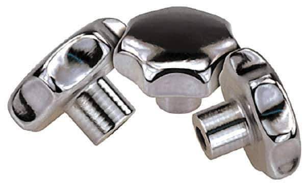 KIPP - 2.48" Head Diam, 7 Point Lobed Knob - 1/2" Hole, Stainless Steel - Industrial Tool & Supply