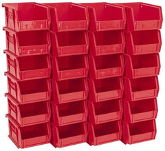 Akro-Mils - 10 Lb. Load Capacity, 5-3/8" Deep, Red Polymer Hopper Stacking Bin - 3" High x 4-1/8" Wide x 5-3/8" Long - Industrial Tool & Supply