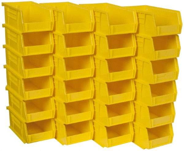 Akro-Mils - 10 Lb. Load Capacity, 7-3/8" Deep, Yellow Polymer Hopper Stacking Bin - 3" High x 4-1/8" Wide x 7-3/8" Long - Industrial Tool & Supply