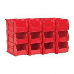 Akro-Mils - 30 Lb. Load Capacity, 10-7/8" Deep, Red Polymer Hopper Stacking Bin - 5" High x 5-1/2" Wide x 10-7/8" Long - Industrial Tool & Supply