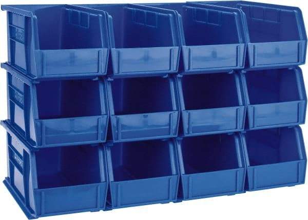 Akro-Mils - 30 Lb. Load Capacity, 10-7/8" Deep, Blue Polymer Hopper Stacking Bin - 5" High x 5-1/2" Wide x 10-7/8" Long - Industrial Tool & Supply