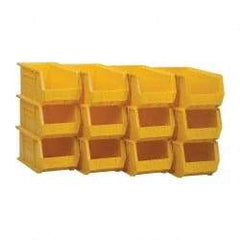 Akro-Mils - 60 Lb. Load Capacity, 14-3/4" Deep, Yellow Polymer Hopper Stacking Bin - 7" High x 8-1/4" Wide x 14-3/4" Long - Industrial Tool & Supply