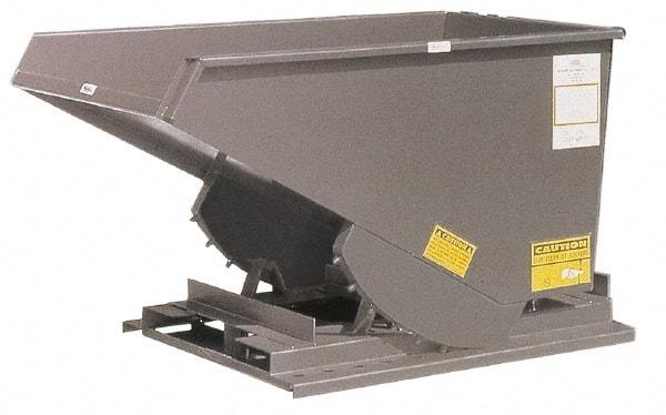 Made in USA - 6,000 Lb Load Capacity, 5 Cu Yd, Steel Self-Dumping Hopper - 104" Wide x 71" Long x 55" High - Industrial Tool & Supply