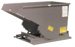 Made in USA - 4,000 Lb Load Capacity, 1 Cu Yd, Steel Self-Dumping Hopper - 39-3/4" Wide x 63-1/2" Long x 39-3/4" High, Orange - Industrial Tool & Supply