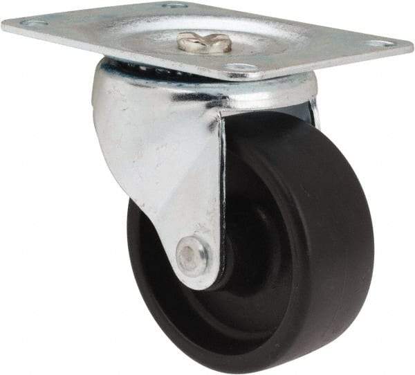 Albion - 3" Diam x 1-1/4" Wide x 3-13/16" OAH Top Plate Mount Swivel Caster - Polypropylene, 270 Lb Capacity, Plain Bearing, 3-1/8 x 4-1/8" Plate - Industrial Tool & Supply