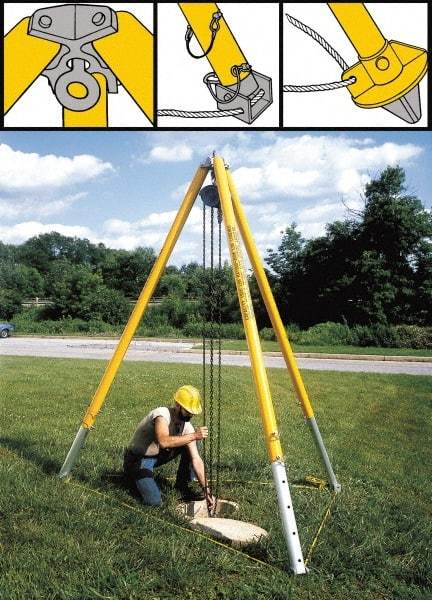 Spanco - 4,000 Lb Load Capacity, Steel Tripod Crane - Industrial Tool & Supply
