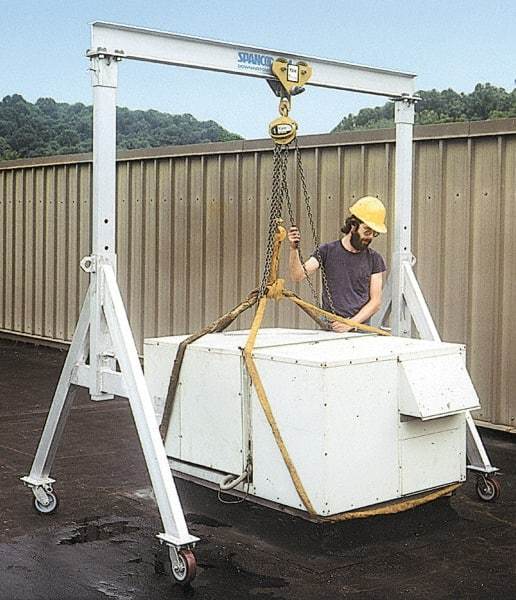 Spanco - 2,000 Lb Load Capacity Aluminum Gantry Crane - 15' Span - Industrial Tool & Supply