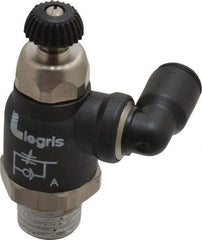 Legris - 1/4" Tube OD x 1/4" Male NPT Compact Swivel Outlet Flow Control Regulator - 0 to 145 psi & Nylon Material - Industrial Tool & Supply