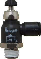 Legris - 8mm Tube OD x 1/4 Male BSPT Compact Meter Out Flow Control Valve - 14.5 to 145 psi, Nylon - Industrial Tool & Supply